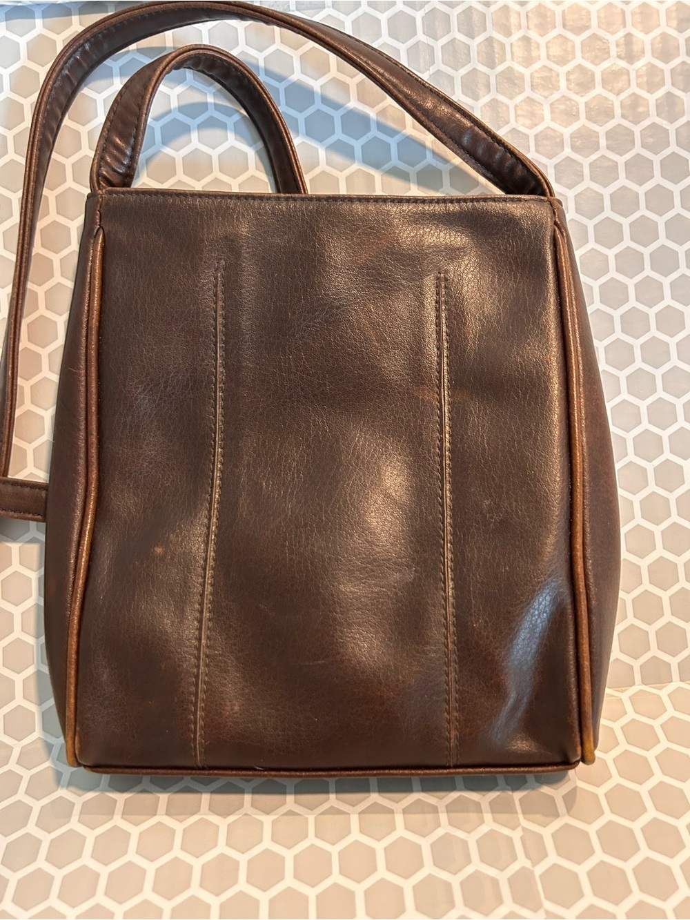 Nine West Brown Leather Cross Over Shoulder Bag